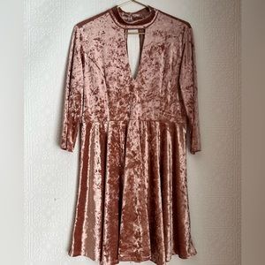 Pink velvet dress